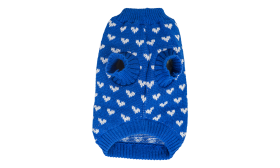 סוודר מודפס עם לבבות לכלבים