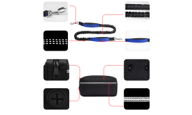 רצועת כלב ללא ידיים עם חגורת מותניים מתכווננת ופאוץ'