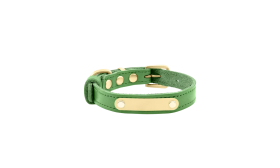 קולר כלבים יוקרתי מעור אמיתי עם חריטה