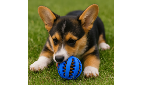 כדור חטיפים אינטראקטיבי לכלב – צעצוע לעיסה מגומי להעשרה ולמשחק